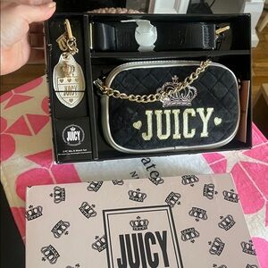 Juicy Couture Black Quilted Bag with Gold Chain
